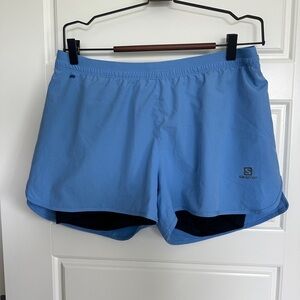 Women’s Salomon Blue Lined Athletic Shorts